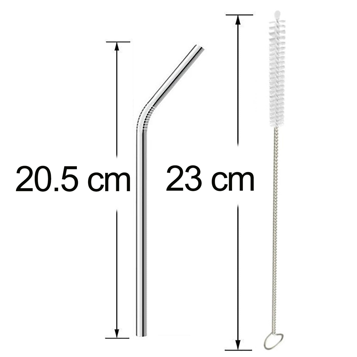 Reusable Stainless Steel Drinking Straws Bent (4 Bent Straws, 1 Brush) Reusable Stainless Steel Drinking Straws Bent (4 Bent Straws, 1 Brush)